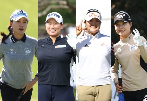 2021년 한국여자프로골프(KLPGA) 투어 SK네트웍스·서울경제 레이디스 클래식에 출전한 허다빈, 나희원, 유해란, 이소미 프로. 사진제공=KLPGA