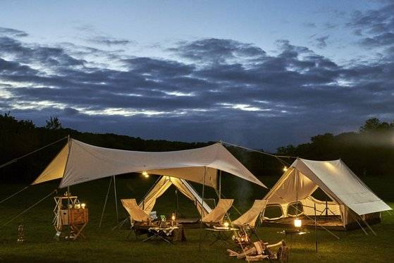 코오롱스포츠 면 텐트 오두막. [사진 코오롱스포츠]