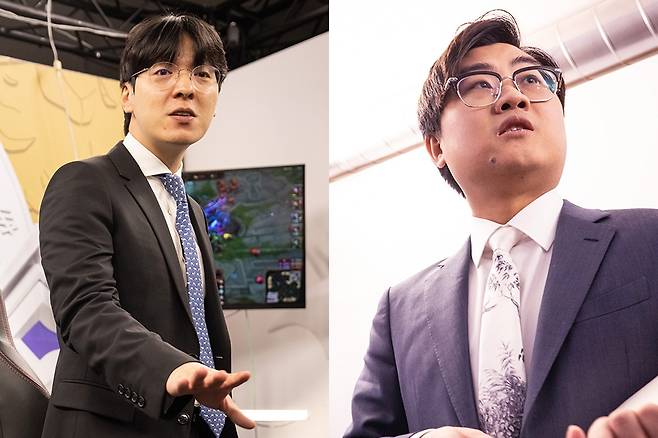 담원 기아 '꼬마' 감독-EDG '마오카이' 감독(사진출처=라이엇게임즈)