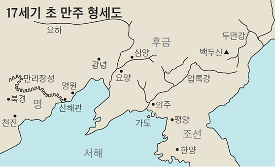 17세기 초 만주 형세도