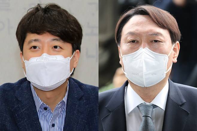 국민의힘 이준석 대표(왼쪽), 윤석열 대선후보. 연합뉴스