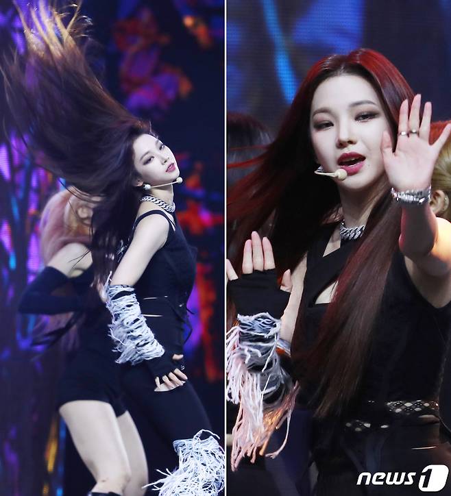 에스파 카리나가 첫 대면공연에서 환상적인 퍼포먼스로 시선을 압도했다. © News1 권현진 기자