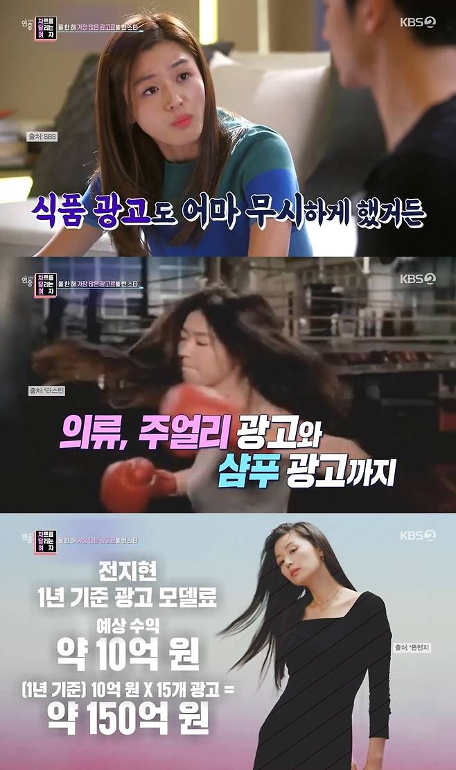 ‘올 한해 광고계를 휩쓴 주인공’ 2위에 이름을 올린 배우 전지현. [KBS 캡처]