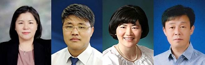 왼쪽부터 농수산학부 신임 정회원 김외연(경상대), 김희발(서울대), 박용순(한양대), 이승환(강원대)