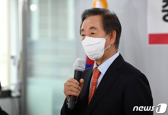 김성태 국민의힘 선대위 직능총괄본부장. 2021.4.22/뉴스1 © News1 오대일 기자