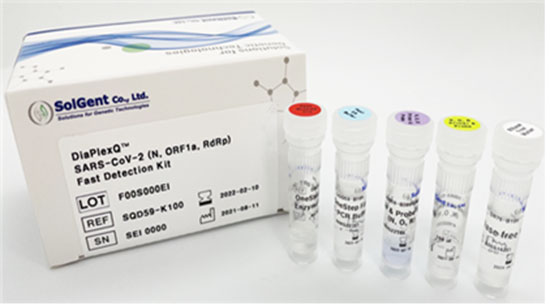 코로나19 감염 여부를 40분 이내로 확인할 수 있는 솔젠트의 신속진단키트 'DiaPlexQ™ SARS-CoV-2 Fast Detectiont Kit' (솔젠트 제공)