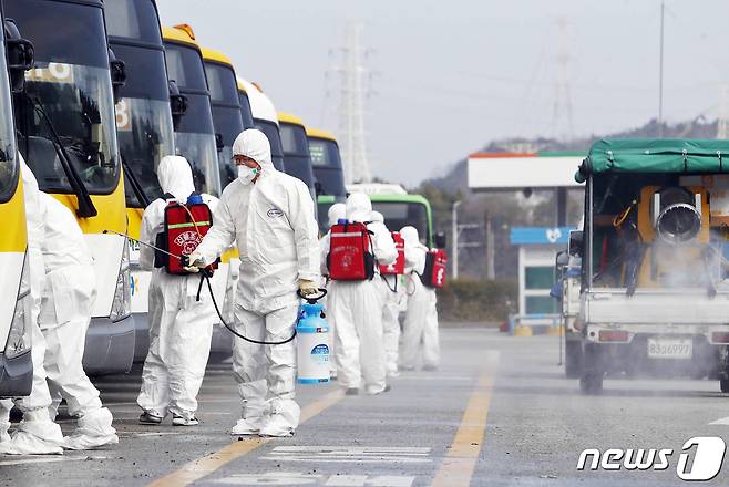 광주 시내버스 방역소독 자료사진. 기사 내용과 관련 없음./뉴스1 © News1