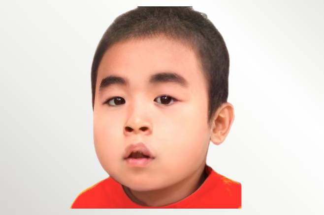 인공지능(AI)을 통해 애니메이션 ‘짱구는 못말려’ 주인공 짱구를 실제 사진으로 구현한 모습 [유튜브 오스시(おすし) 채널]