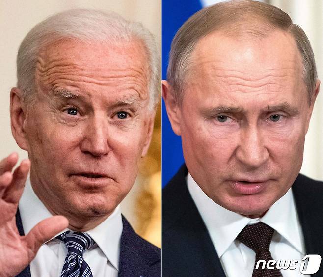 조 바이든(왼쪽) 미국 대통령, 블라디미르 푸틴(오른쪽) 러시아 대통령 © AFP=뉴스1