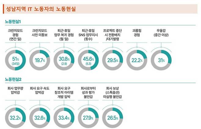 성남지역 IT노동자의 노동현실 인포그래픽. 성남시 제공