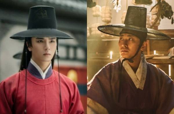 한국 전통 모자인 갓이 중국 것이라고 주장한 중국 배우 우시쩌(왼쪽).넷플릭스 오리지널 ‘킹덤’ 시리즈에서 갓을 쓴 주지훈. 사진=‘일편빙심재옥호’ 스틸컷／ 넷플릭스