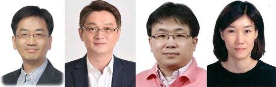 9일 삼성전자 임원 인사에서 승진한 김동원 펠로우(왼쪽부터), 김영진, 윤제한, 조윤정 마스터. [사진 삼성전자]