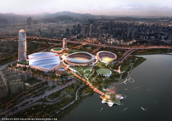 서울 스마트 마이스 파크 컨소시엄이 제안한 잠실 스포츠·MICE 복합공간 조성 민간투자사업 조감도