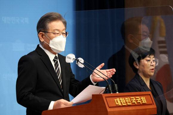 더불어민주당 이재명 대선 후보. 국회사진기자단