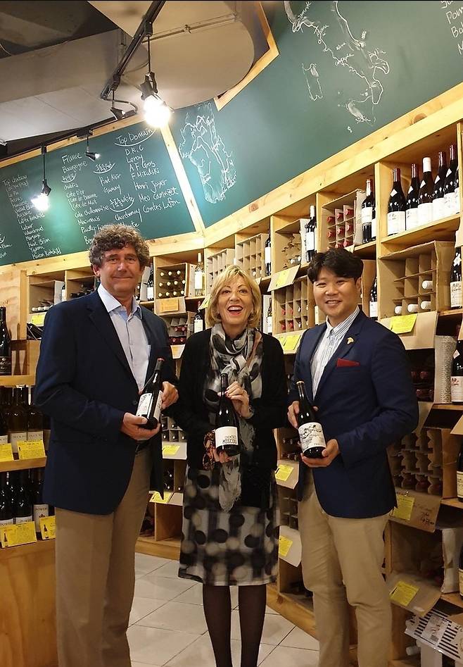 와인지몽을 찾은 프랑스 랑그독 도멘 게이다 오너 부부와 함께 한 박형민 대표