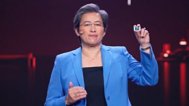 CES 2021 기조연설을 통해 노트북용 라이젠 5000 시리즈 프로세서를 소개하는 AMD 리사 수 CEO. (사진=AMD)