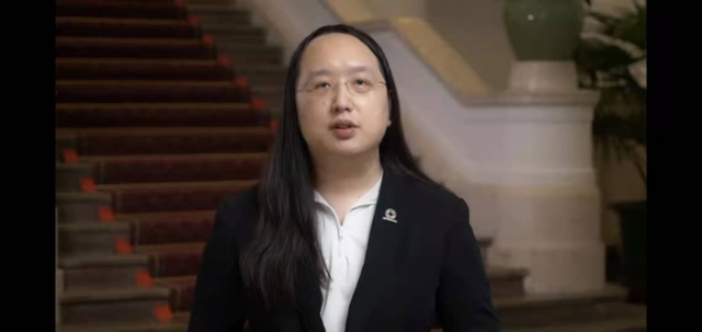 미국이 지난 9~10일(현지시간) 화상으로 개최한 2021 민주주의 정상회의에서 대만 대표 탕펑 디지털 정무위원(장관급 국무위원)이 발언하는 모습. 미 국무부 유튜브 채널 캡처