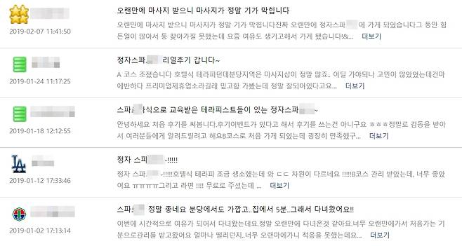더불어민주당 이재명 대선 후보의 장남(29)이 이용한 것으로 추정되는 경기 성남시의 한 마사지 업소 이용 후기. /건마에 반하다