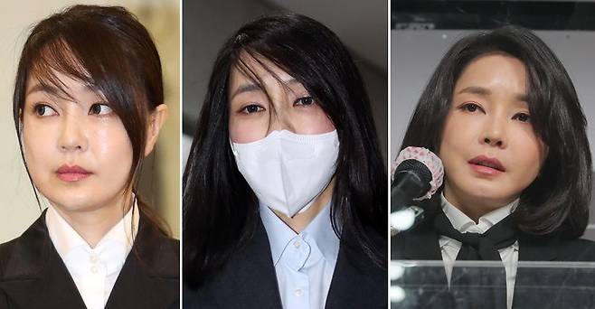 윤석열 국민의힘 대선후보 아내 김건희씨 2019년 7월 모습(왼쪽부터) 2021년 12월 15일 모습, 2021년 12월 26일 모습/뉴시스, 연합뉴스,고운호 기자