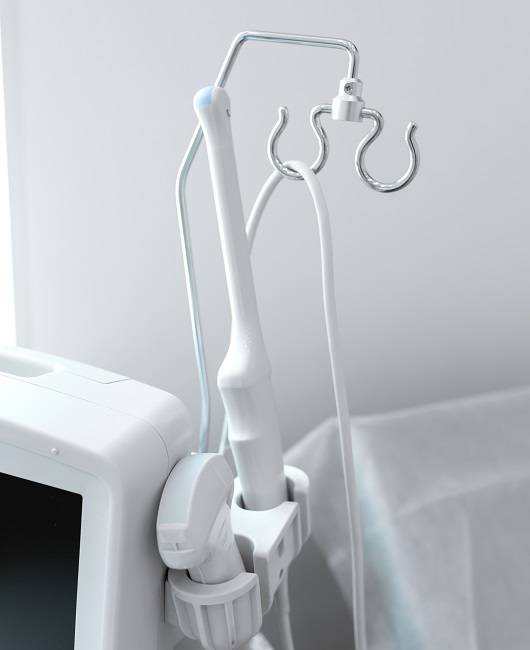 긴 막대기 모양의 질 초음파 검사용 탐촉자