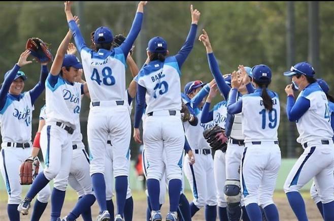 ▲ 2019년 일본여자프로야구리그(JWBL) 우승한 아이치 디오네 선수들. ⓒJWBL
