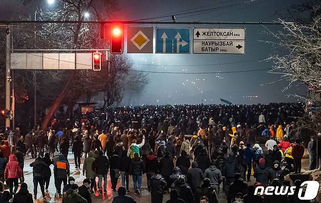 카자흐스탄에서 에너지가격 인상으로 반정부 시위가 일어났다. © AFP=뉴스1