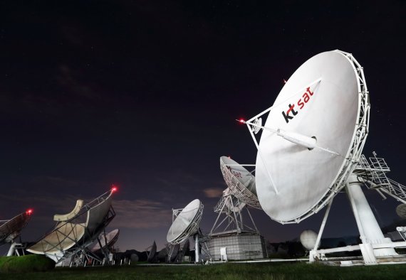 한국전자통신연구원(ETRI)의 5G-위성 다중연결망 시연은 충남 금산에 있는 금산위성센터의 위성통신 지구국을 통해 무궁화 6호 위성을 이용했다. KTsat 제공