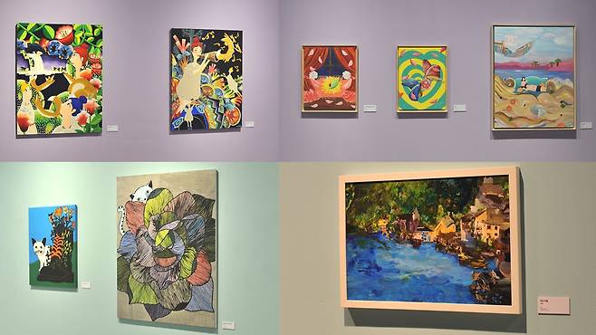 ACEP 2022 발달장애 아티스트 특별초대전에 전시된 작품들.