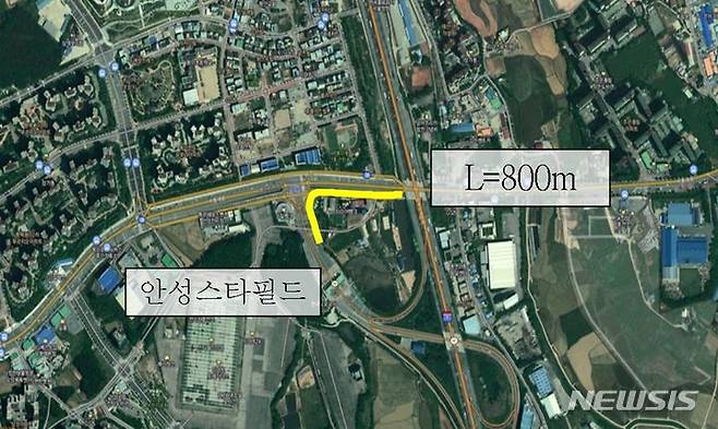 [안성=뉴시스] 안성IC 진입로 지중화사업 구간