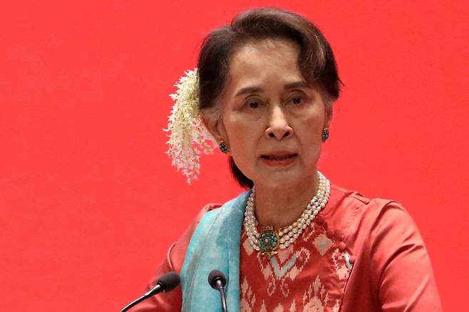아웅산 수치 미얀마 국가고문(자료사진) 2019.1.28 [로이터=연합뉴스 자료사진]