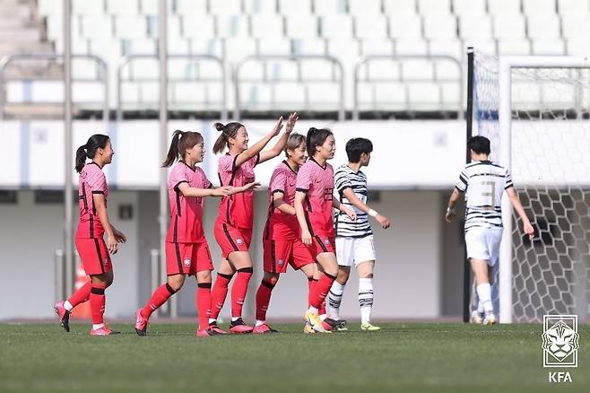 2020년 10월 신세계 이마트 후원 여자 축구 국가대표팀 스페셜 매치 경기 사진 [대한축구협회 제공. 재판매 및 DB 금지]