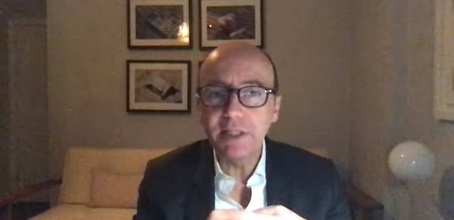 오카도 IT 설루션 부문의 루크 젠슨 CEO가 WEEKLY BIZ와 화상 인터뷰하고 있다. /줌 캡처