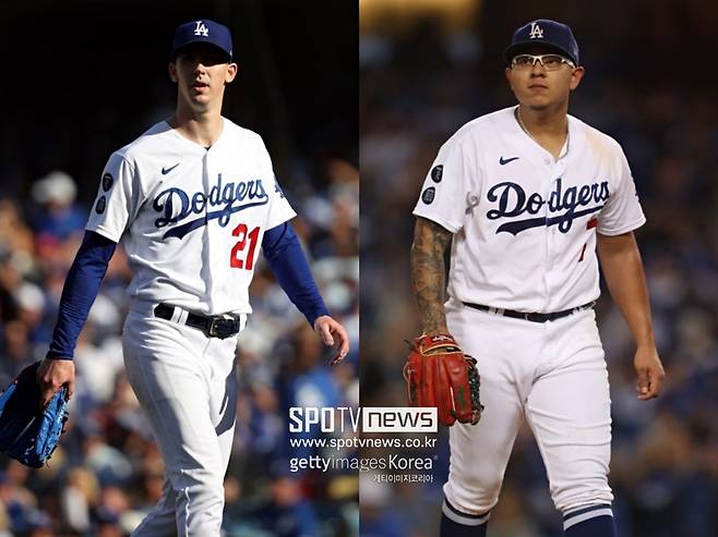 ▲ LA 다저스 선발진을 맡을 것으로 예상되는 워커 뷸러(왼쪽), 훌리오 유리아스.