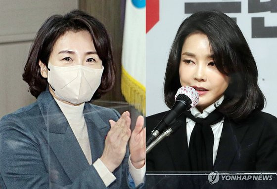 이재명 민주당 대선후보 부인 김혜경씨와 윤석열 국민의힘 대선후보 부인 김건희씨. 중앙포토