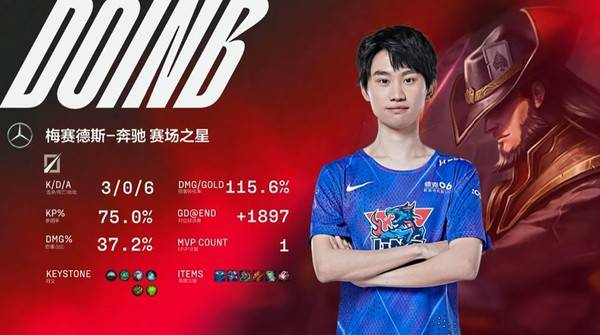 사진=LPL(영문) 공식 유튜브 채널, 2세트 MVP 도인비