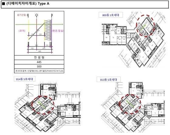 디에이치자이 설계도.두 대의 엘리베이터가 방과 바로 붙어있다. 입주민제공