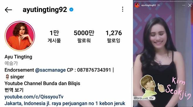 Mas Ganteng♥ 방탄소년단 진을 향한 인도네시아 미녀 스타들의 잇단 최애 고백