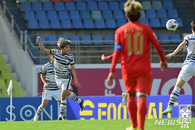 [서울=뉴시스]여자축구대표팀 지소연. (사진=대한축구협회 제공)