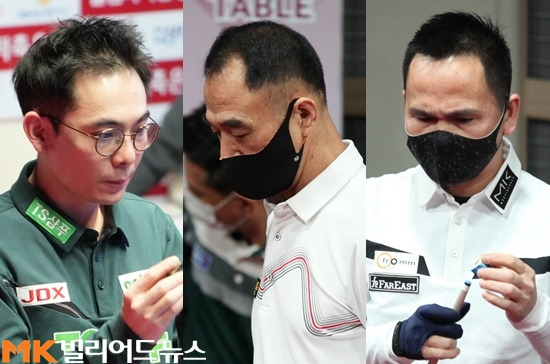 PBA는 종전보다 강화된 1부투어 선수 잔류기준을 최근 공지했다. 포인트랭킹 공동 61위를 기록하고 있는 (왼쪽부터)한동우, 이승진, 쩐득민. (사진=본사DB)