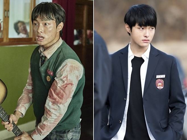 배우 윤찬영. ‘지금 우리 학교는’(왼쪽)과 SBS ‘아무도 모른다’ 스틸. 넷플릭스, 스노우볼엔터테인먼트