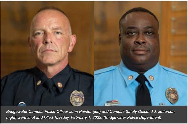 학교 경찰 존 페인터(왼쪽)와 학교 안전 책임자 JJ 제퍼슨(사진=브리지워터대 제공)