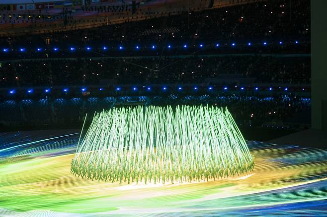 베이징올림픽 개회식 공연. 베이징 류재민 기자