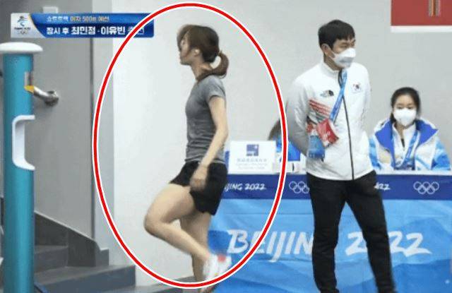 지난 5일 500m 예선 경기를 앞두고 훈련 중인 최민정 쇼트트랙 선수/SBS