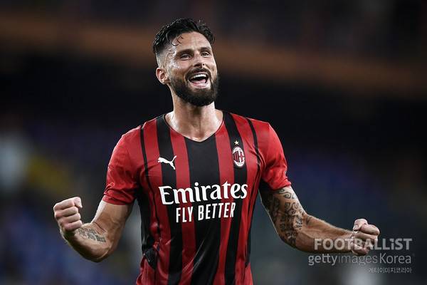 올리비에 지루(AC밀란). 게티이미지코리아