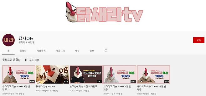 ▲ 출처|유튜브 '닭새라tv' 채널 캡처