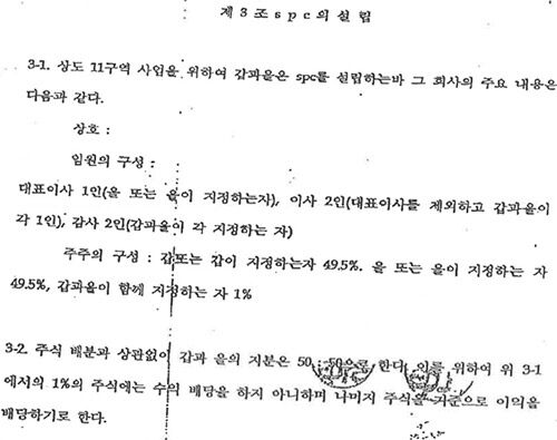세아주택 기대석 대표와 포스트개발 김 모 회장의 공동사업약정서, 2013. 11. 13