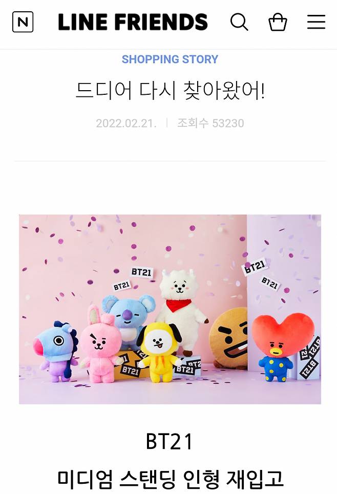 방탄소년단 진 RJ, 미디엄 스탠딩 인형도 가장 먼저 '품절'.."알제이는 사랑입니다"