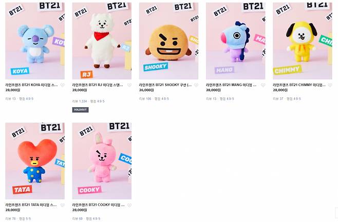 방탄소년단 진 RJ, 미디엄 스탠딩 인형도 가장 먼저 '품절'.."알제이는 사랑입니다"