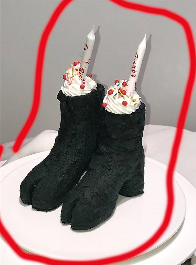 ‘TEST’ 시리즈 중 타비 부츠 케이크.