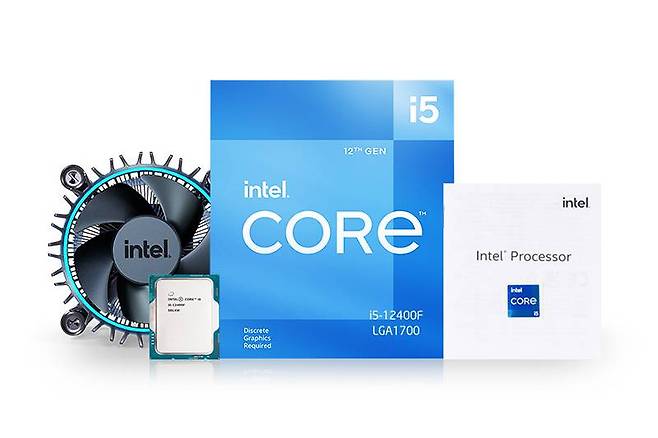 12세대 인텔 코어 i5-12400F 제품 구성품, 라미나(Laminar) 쿨러가 기본 제공된다. 출처=인텔